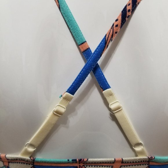 Nollie bralette Small geometric print cross strap racerback pullover style boho - Picture 10 of 13